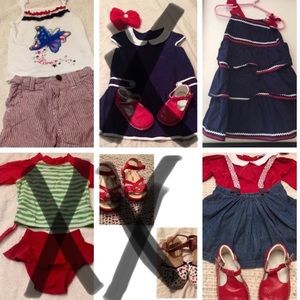NWOT EUC 2T Patriotic Bundle Dresses Shorts Sandal